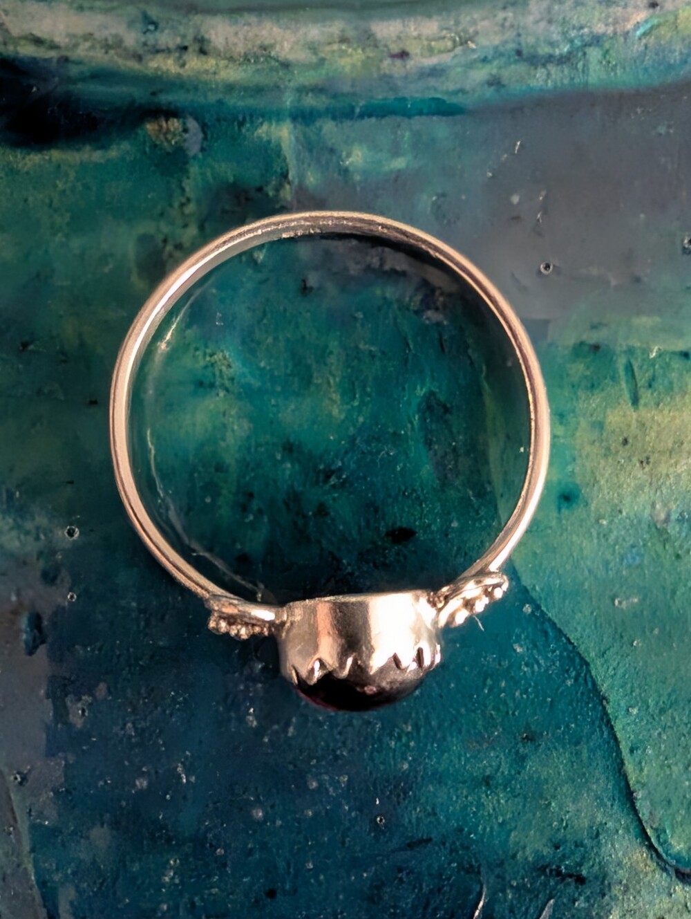 🆕 Unique 925 Sterling Silver Ring Genuine Garnet Ring Size 10 Solid Sterling - Picture 7 of 11